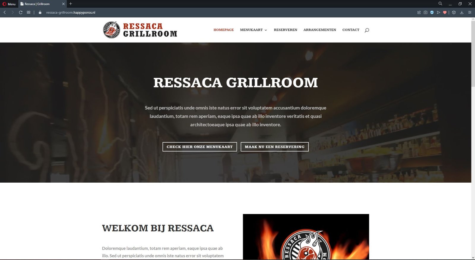 Website Ressaca Grillroom